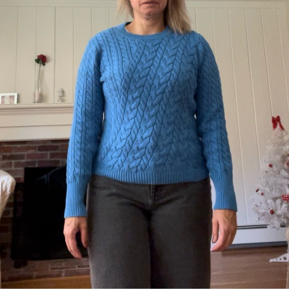 J.Crew Blue Cable Knit Sweater